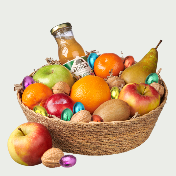 Fruit basket Easter medium with chocolate eggs