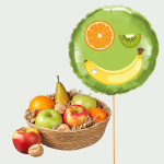 Fruit basket small with theme balloon